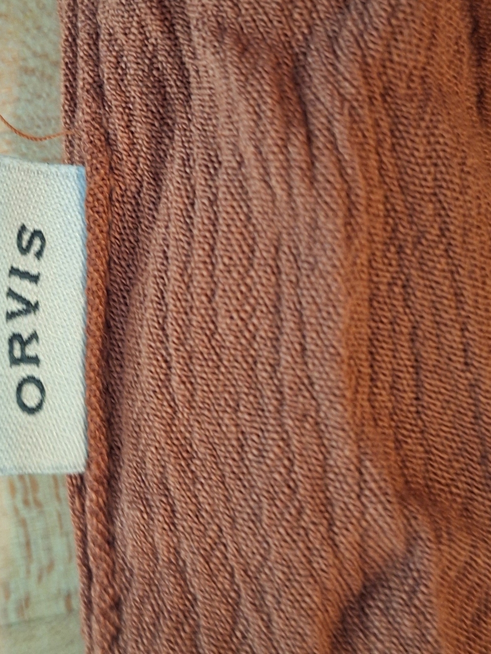 Orvis Women's Rust-Brown Button Front V-Neck Blouse - Picture 6 of 6